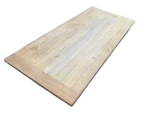 Recycled elm farmhouse dining table by MyChocolateWood, 184cm long with a rustic country style and natural wood finish.