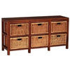 MAGENTO SOLID MAHOGANY TIMBER WOOD & WICKER 6 DRAWER DRESSER  - MyChocolateWood
