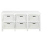 Magento Solid Mahogany & Wicker 6-Drawer Dresser in White - Chocolate Wood