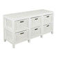 Magento Solid Mahogany & Wicker 6-Drawer Dresser in White - Chocolate Wood
