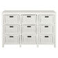 MAGENTO SOLID MAHOGANY TIMBER WOOD & WICKER 9 DRAWERS JUMBO SIZE DRESSER IN WHITE - MyChocolateWood