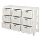 MAGENTO SOLID MAHOGANY TIMBER WOOD & WICKER 9 DRAWERS JUMBO SIZE DRESSER IN WHITE - MyChocolateWood