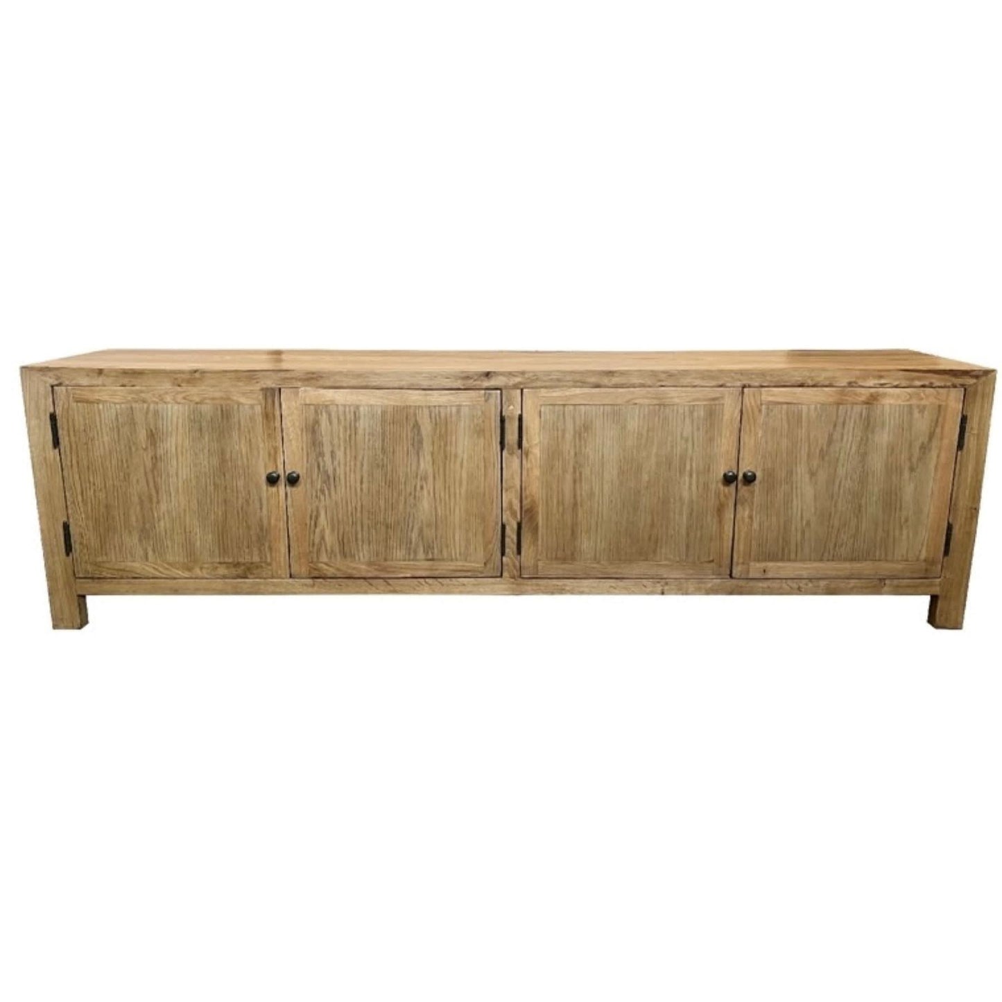 MAGNOLIOUS RUSTIC 4 DOORS TV/ENTERTAINMENT UNIT IN SOLID OAK