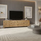 MAGNOLIOUS RUSTIC 4 DOORS TV/ENTERTAINMENT UNIT IN SOLID OAK - MyChocolateWood