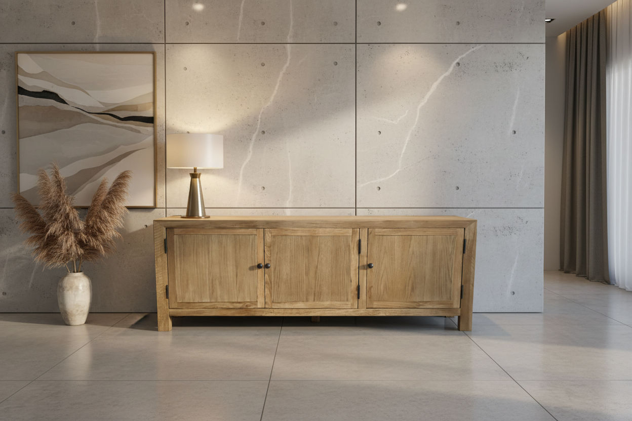 MAGNOLIUS  SOLID OAK RUSTIC TV UNIT 160CM - MyChocolateWood