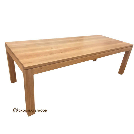 MAIRA SOLID AMERICAN OAK DINING TABLE CLEAR LACQUER FINISH 210CM - MyChocolateWood