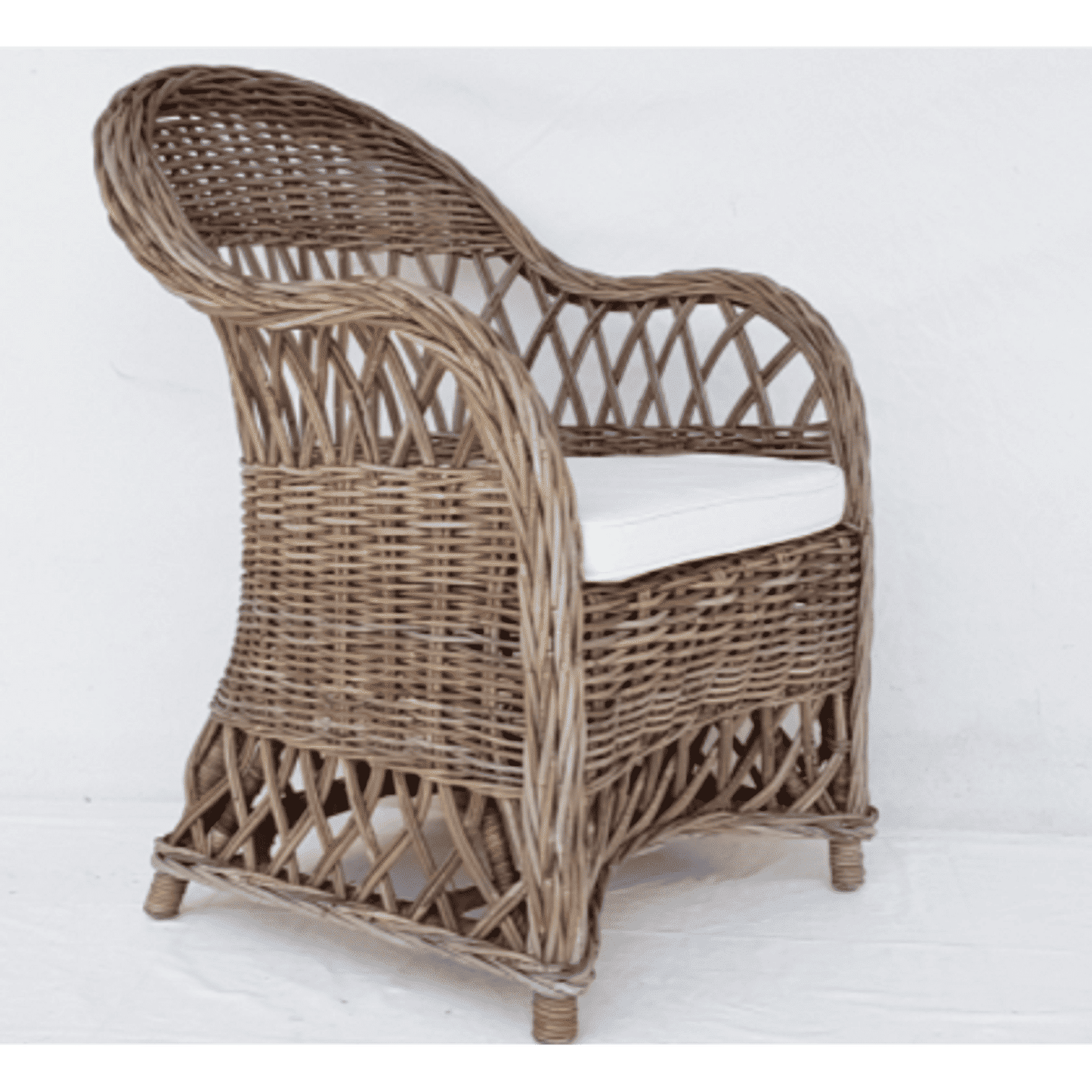 MAJORCA KUBU GREY RATTAN LOUNGE CHAIR ACCENT CHAIR/ ARMCHAIR W/CUSHIONS