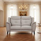 MALANIA 2-SEATER REAL LEATHER SOFA SETTEE COUCH SILVER - MyChocolateWood