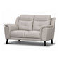 MALANIA 2-SEATER REAL LEATHER SOFA SETTEE COUCH SILVER - MyChocolateWood