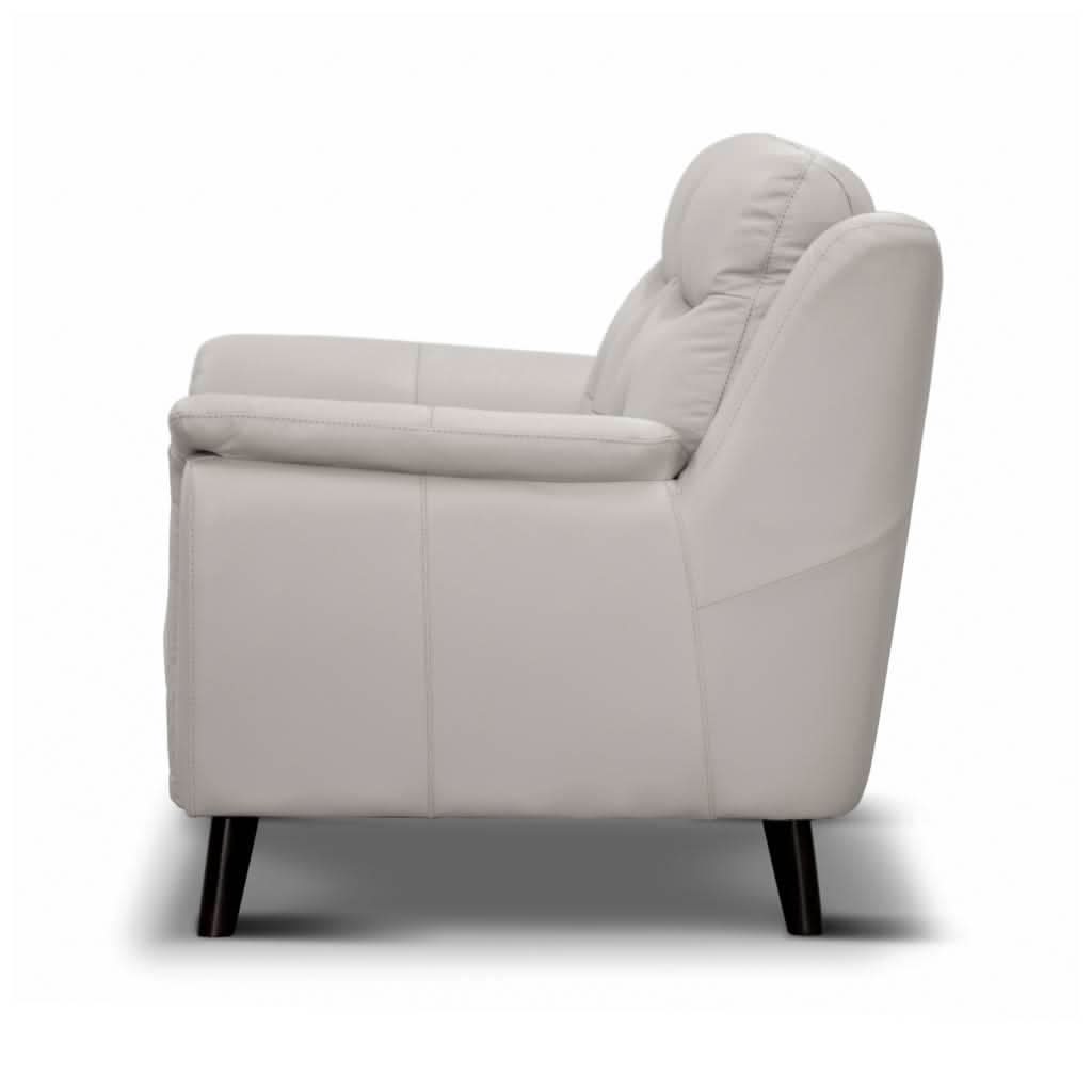 MALANIA 2-SEATER REAL LEATHER SOFA SETTEE COUCH SILVER - MyChocolateWood