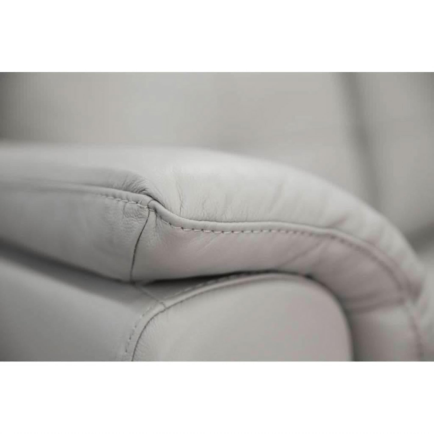 MALANIA 2-SEATER REAL LEATHER SOFA SETTEE COUCH SILVER