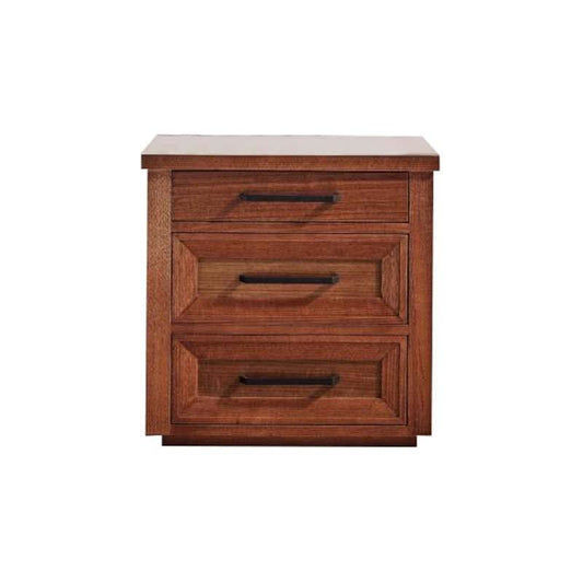 MALAZI 3 DRAWER BEDSIDE TABLE IN VICTORIAN ASH - MyChocolateWood