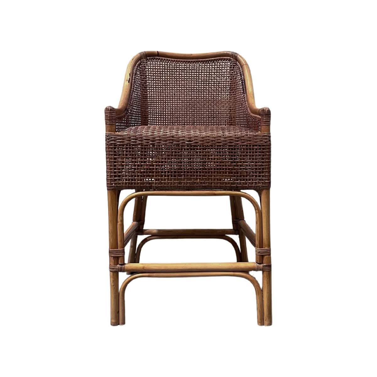 Malibu Hamptons Rattan Counter Stool in Mango Teak - Chocolate Wood