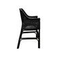 Malibu Hamptons Rattan Counter Stool in Solid Black - Chocolate Wood