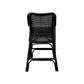 Malibu Hamptons Rattan Counter Stool in Solid Black - Chocolate Wood
