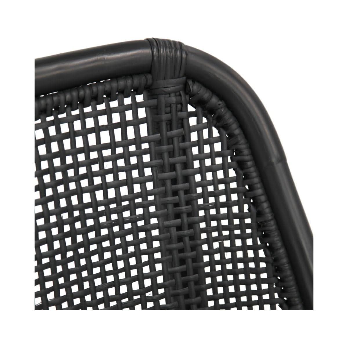 Malibu Hamptons Rattan Counter Stool in Solid Black - Chocolate Wood