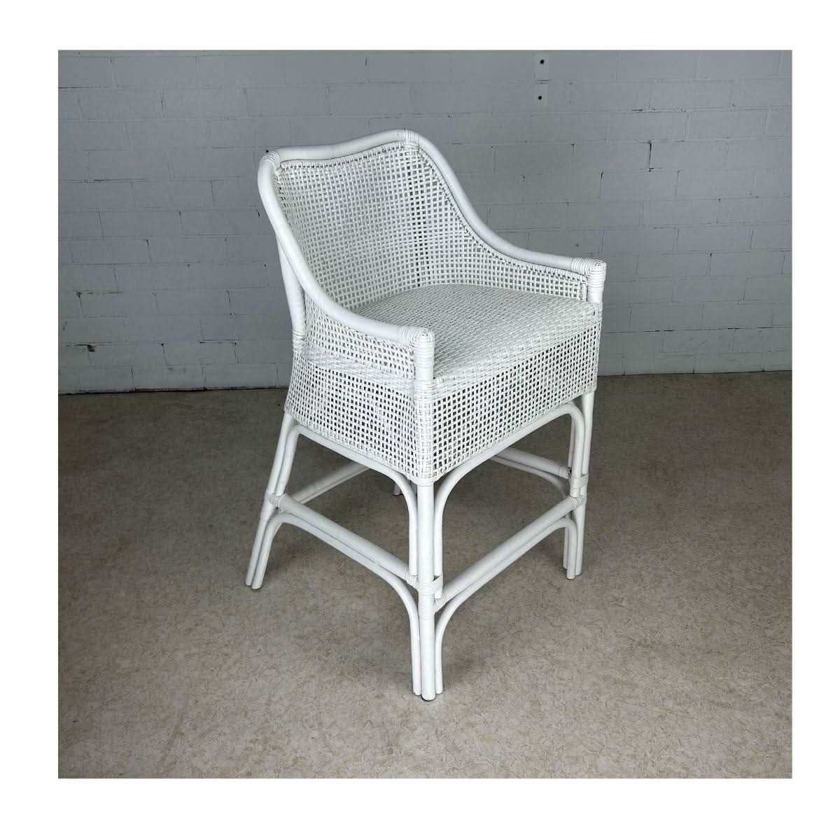MALIBU HAMPTONS RATTAN COUNTER STOOL IN SOLID WHITE - MyChocolateWood