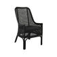 Malibu Hamptons Rattan Dining Chair in Solid Black - Chocolate Wood