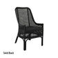 Malibu Hamptons Rattan Dining Chair in Solid Black - Chocolate Wood