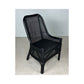 Malibu Hamptons Rattan Dining Chair in Solid Black - Chocolate Wood