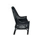 Malibu Hamptons Rattan Dining Chair in Solid Black - Chocolate Wood