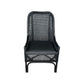 Malibu Hamptons Rattan Dining Chair in Solid Black - Chocolate Wood