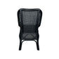 Malibu Hamptons Rattan Dining Chair in Solid Black - Chocolate Wood