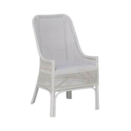 MALIBU HAMPTONS RATTAN DINING CHAIR IN SOLID WHITE - MyChocolateWood