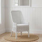 Malibu Hamptons Rattan Dining Chair in Solid White - Chocolate Wood