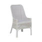 Malibu Hamptons Rattan Dining Chair in Solid White - Chocolate Wood