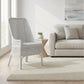 Malibu Hamptons Rattan Dining Chair in Solid White - Chocolate Wood
