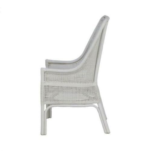 MALIBU HAMPTONS RATTAN DINING CHAIR IN SOLID WHITE - MyChocolateWood