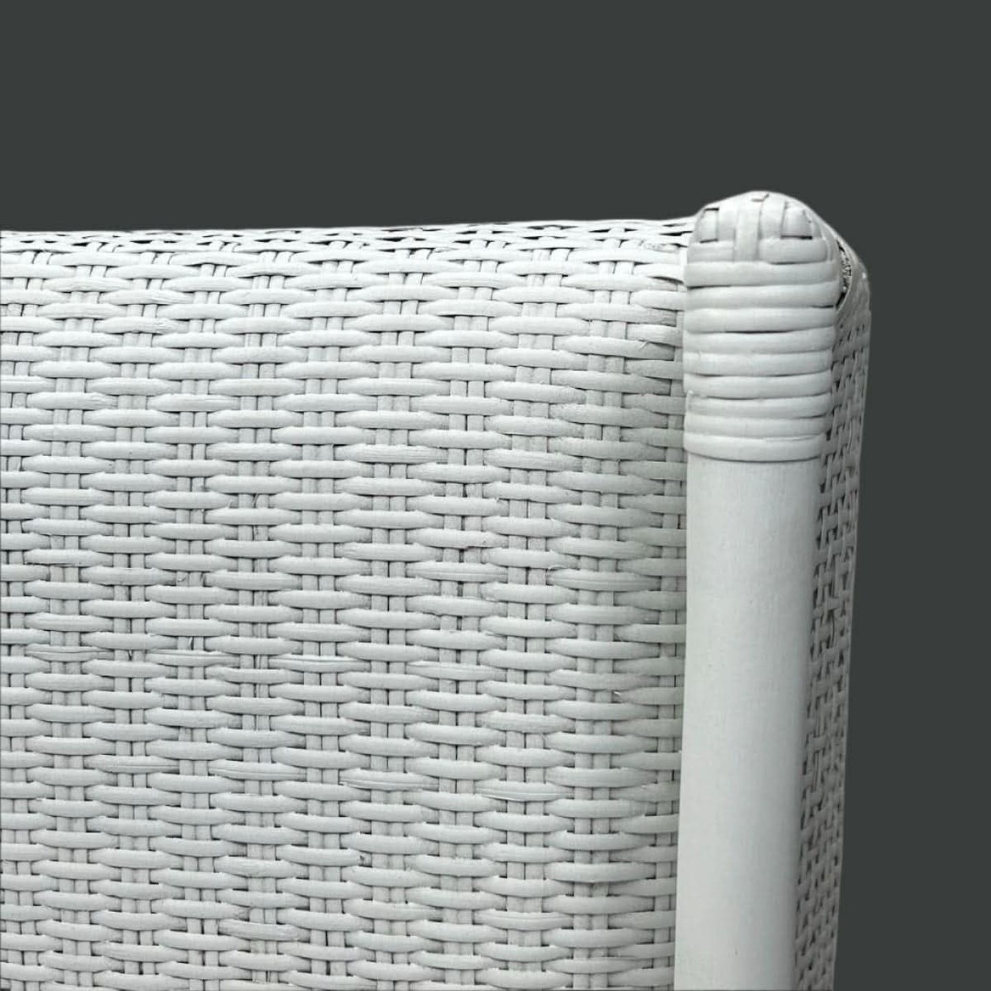 Malibu Hamptons Rattan Dining Chair in Solid White - Chocolate Wood