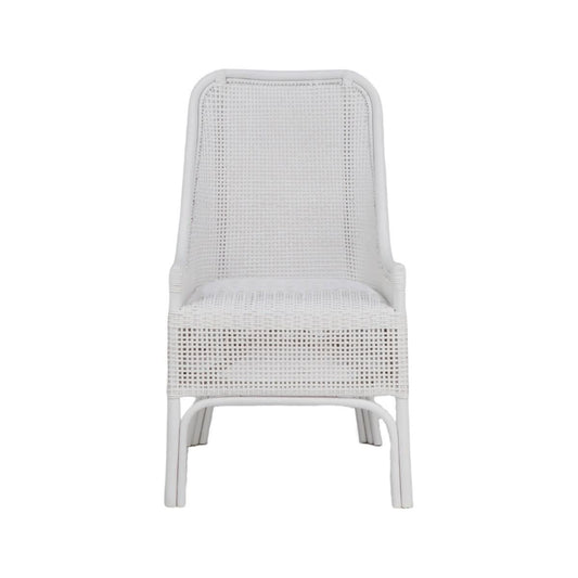 MALIBU HAMPTONS RATTAN DINING CHAIR IN SOLID WHITE - MyChocolateWood