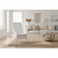 Malibu Hamptons Rattan Dining Chair in Solid White - Chocolate Wood
