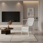 Malibu Hamptons Rattan Dining Chair in Solid White - Chocolate Wood