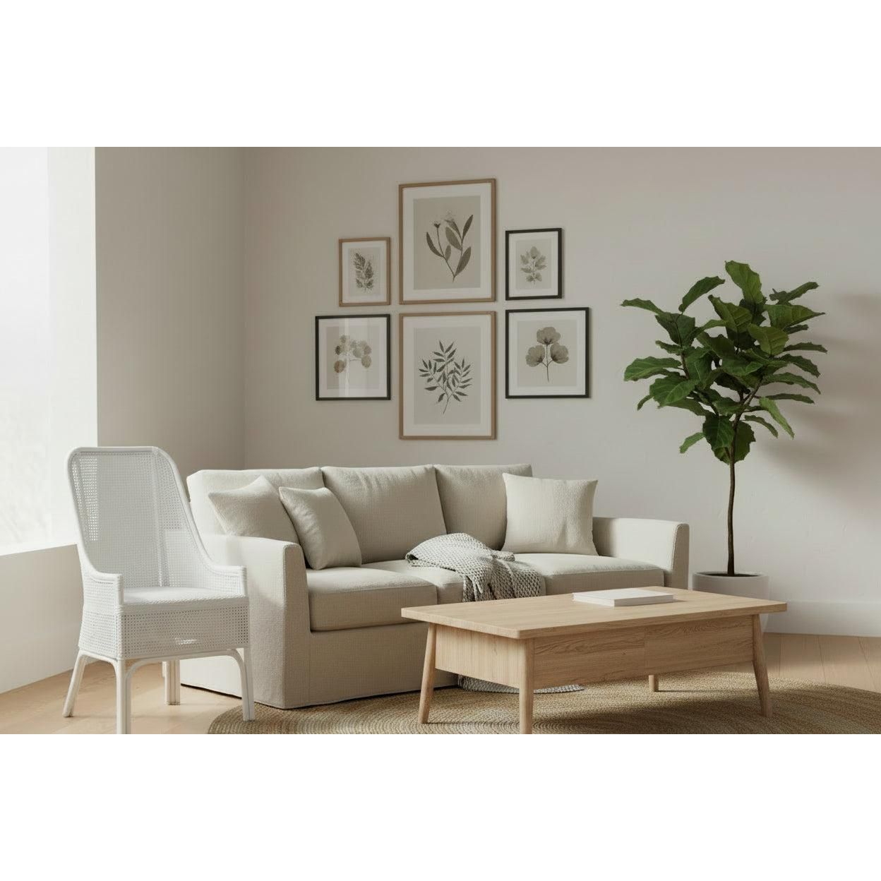 Malibu Hamptons Rattan Dining Chair in Solid White - Chocolate Wood