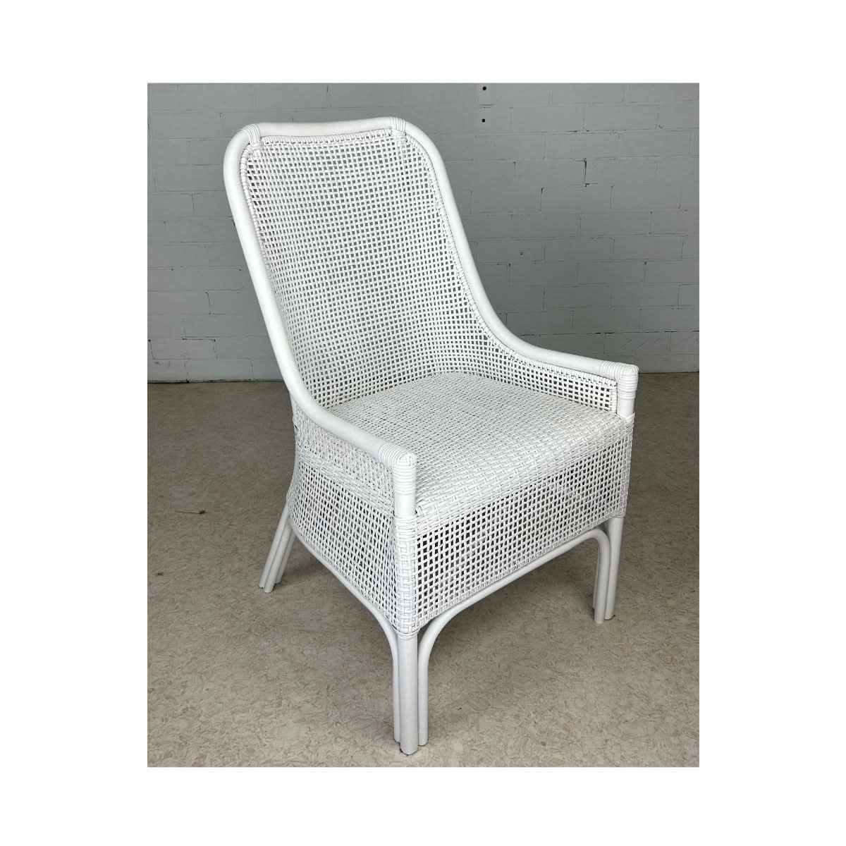 MALIBU HAMPTONS RATTAN DINING CHAIR IN SOLID WHITE - MyChocolateWood