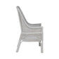 Malibu Hamptons Rattan Dining Chair in Solid White - Chocolate Wood