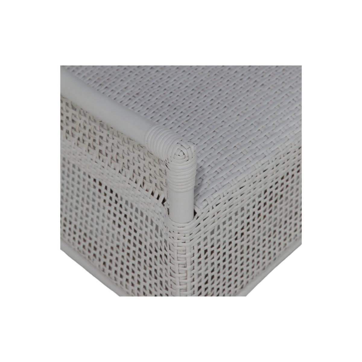 Malibu Hamptons Rattan Dining Chair in Solid White - Chocolate Wood