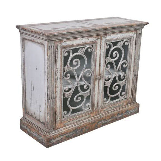 MALVERN RECLAIMED ASIAN TIMBER 2-DOOR SIDEBOARD/BUFFET IN WEATHERED GREY - MyChocolateWood