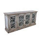 Malvern Reclaimed Asian Timber 4-Door Sideboard 202cm in Weathered Grey - Chocolate Wood