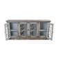 Malvern Reclaimed Asian Timber 4-Door Sideboard 202cm in Weathered Grey - Chocolate Wood