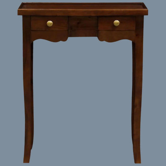 MANDY QUEEN ANN SOLID MAHOGANY 2 DRAWER HALL TABLE/CONSOLE TABLE IN MAHOGANY - MyChocolateWood
