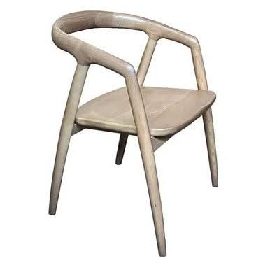 Manfred Solid Ashwood Dining Chair in Natural - Chocolate Wood