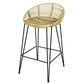 MANILLA RATTAN AND IRON BAR STOOL IN NATURAL & BLACK - MyChocolateWood