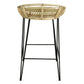 MANILLA RATTAN AND IRON BAR STOOL IN NATURAL & BLACK - MyChocolateWood