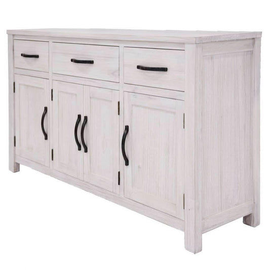 MANLY 158CM 4 DOORS/3 DRAWERS BUFFET/SIDEBOARD IN BRUSHED WHITEWASH