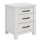 MANLY 50CM 3 DRAWERS BEDSIDE TABLE IN BRUSHED WHITEWASH - MyChocolateWood