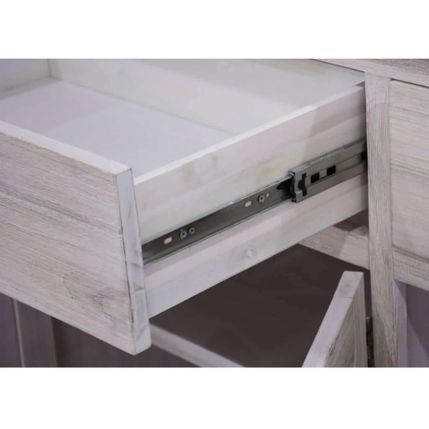 MANLY 50CM 3 DRAWERS BEDSIDE TABLE IN BRUSHED WHITEWASH